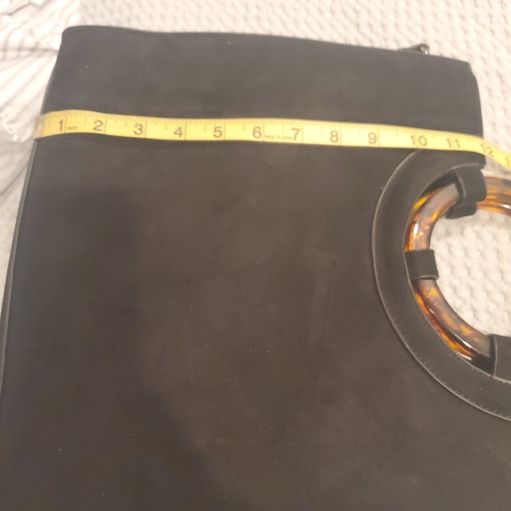 MudPie Tote Black Double Circle Handle Magnetic Snap Closure Handbag (#28) - Picture 9 of 10
